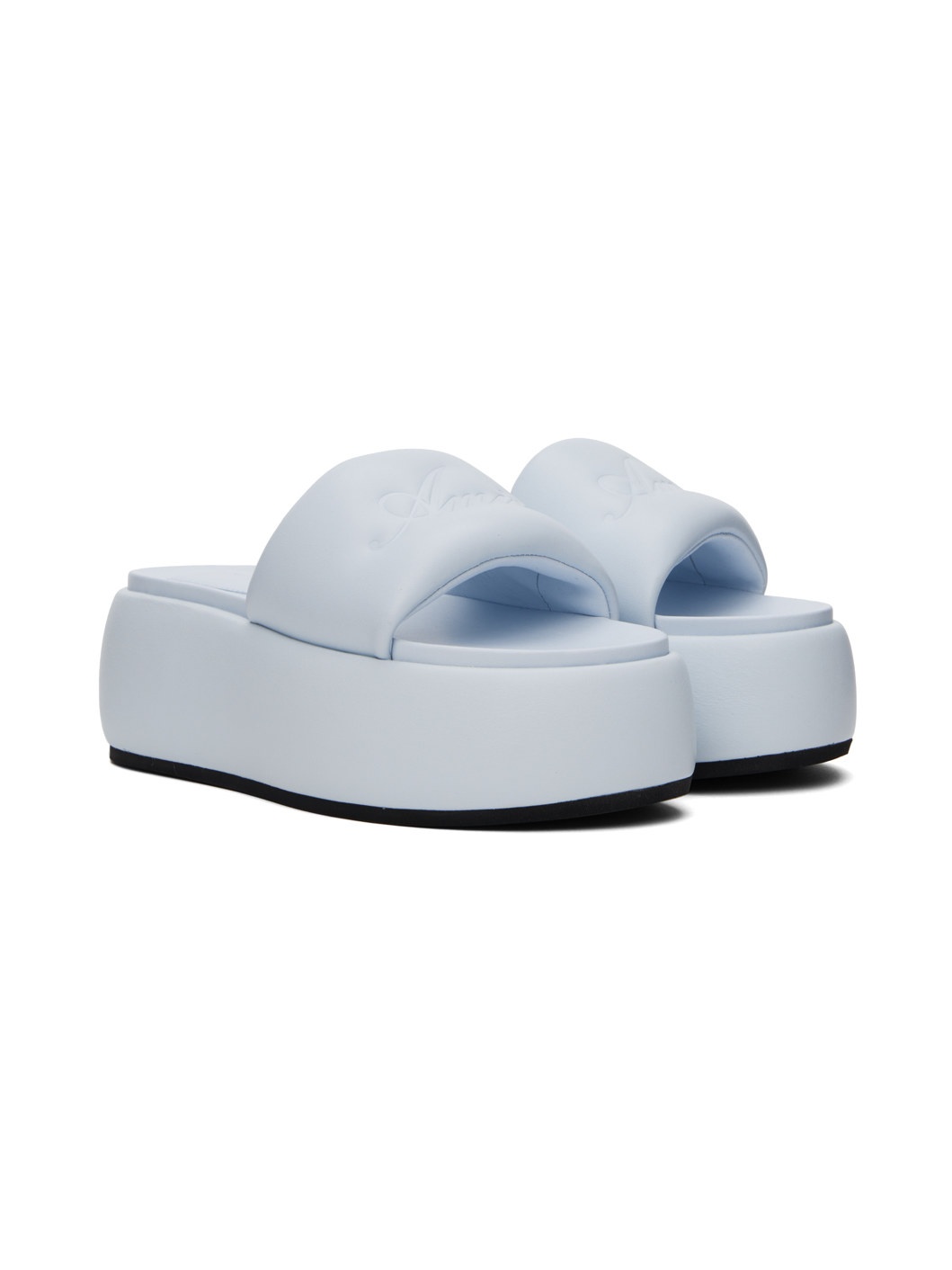 Blue Script Platform Sandals - 4