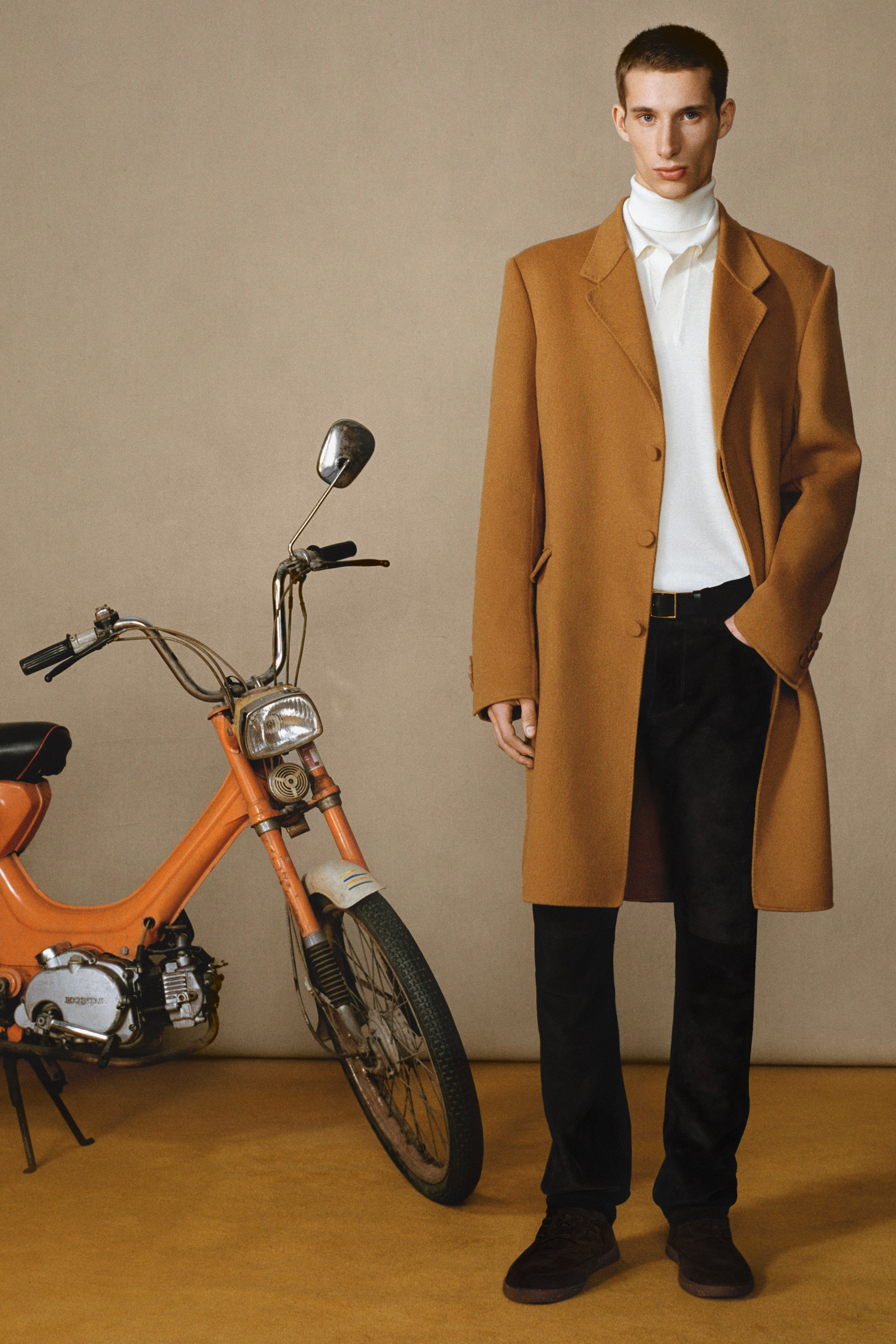Peter Coat in Yellow Ochre Double-Face Recycled Cashmere - 2