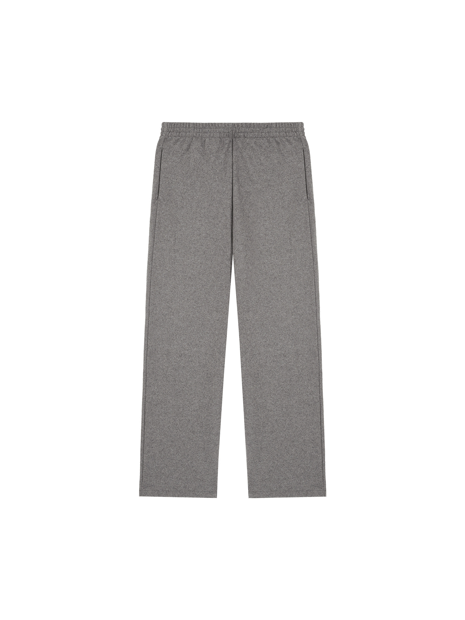 Mens Recycled Wool Jersey Wide-Leg Track Pants - Volcanic Grey - 1