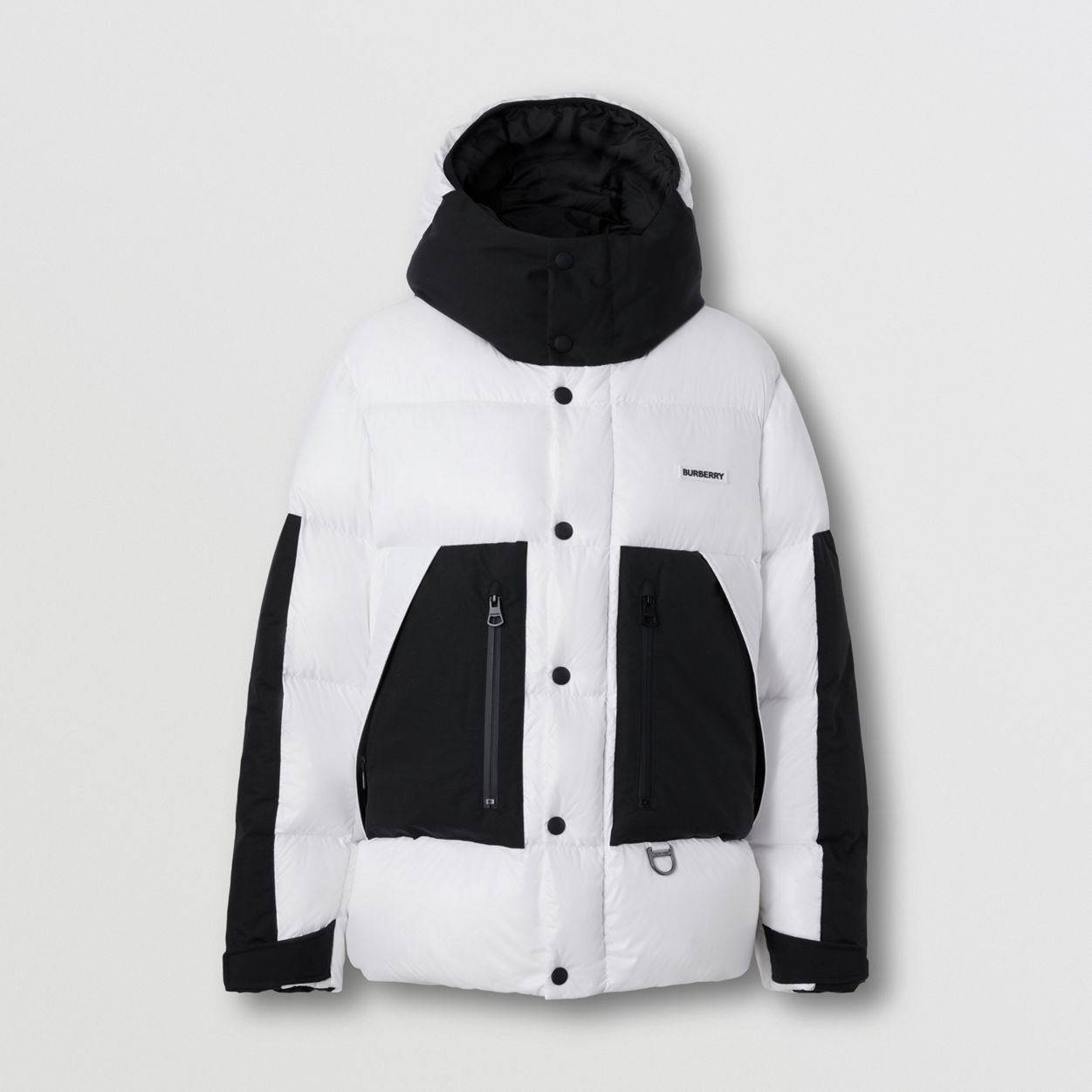 Logo Print Nylon Oversized Hooded Puffer Jacket - 1
