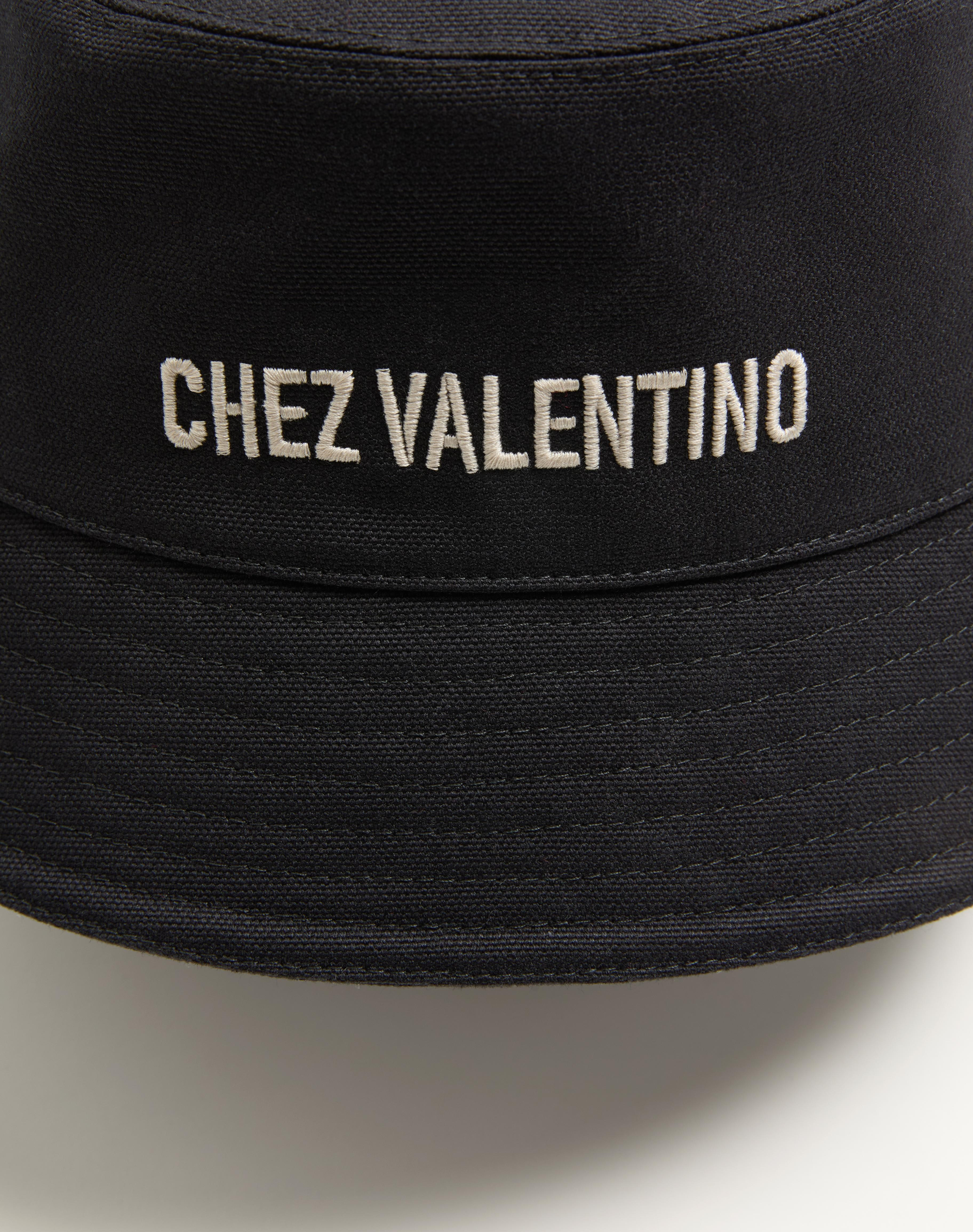 CHEZ VALENTINO COTTON BUCKET HAT WITH EMBROIDERY - 5