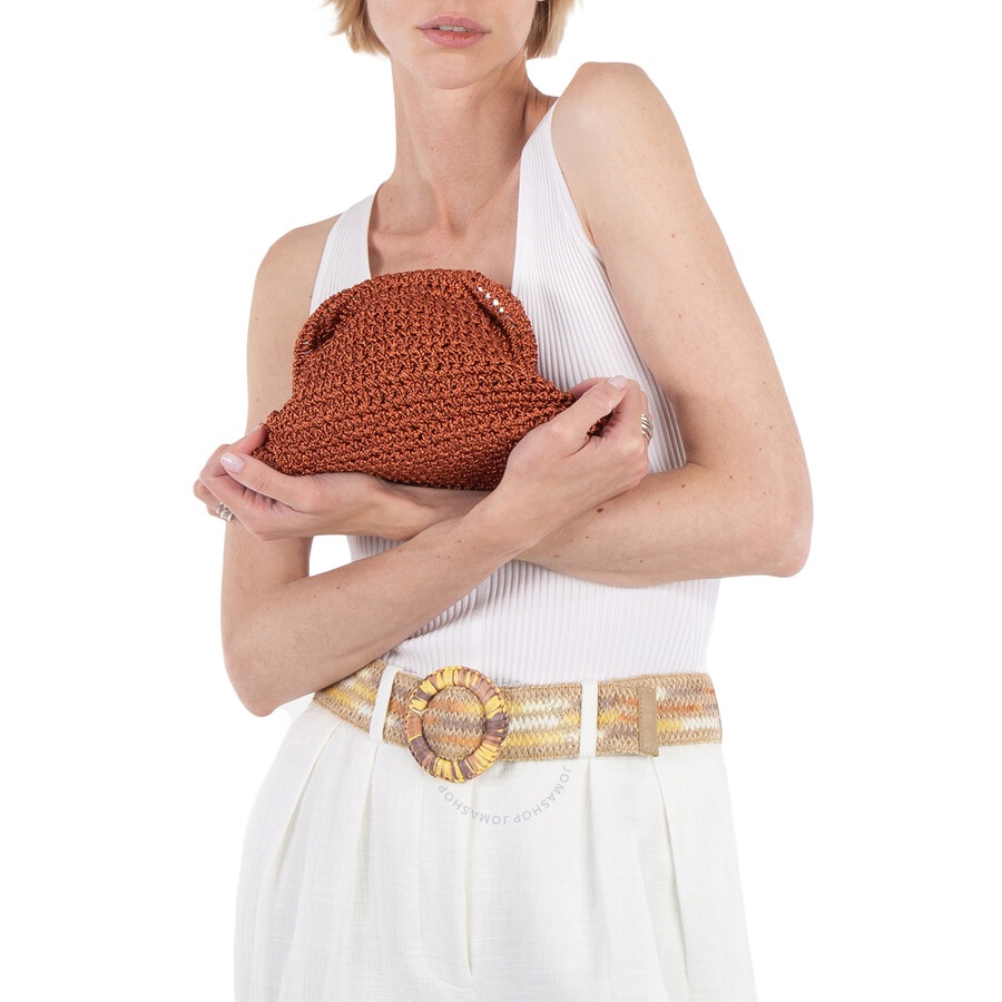Maria La Rosa - Maria La Rosa Rust Mini Game Metallic Crochet Clutch - 2
