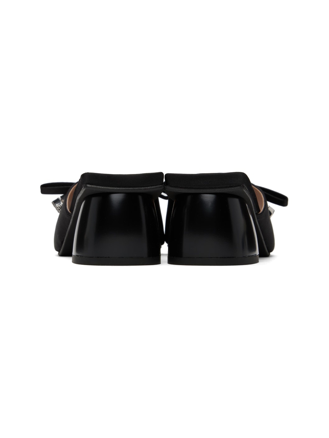 Black Butterfly Bow Mules - 2