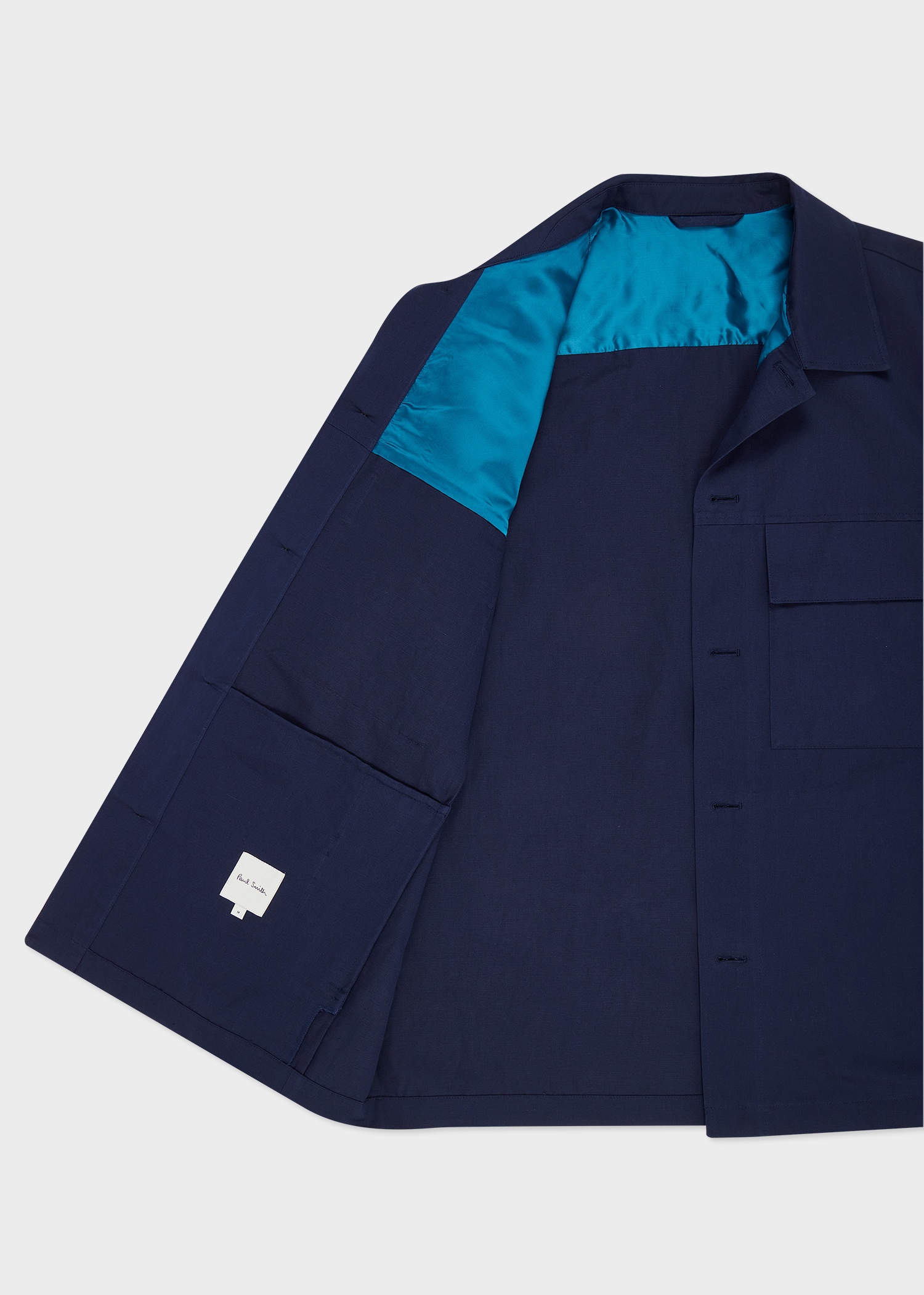 Navy Cotton-Linen Shirt Jacket - 4