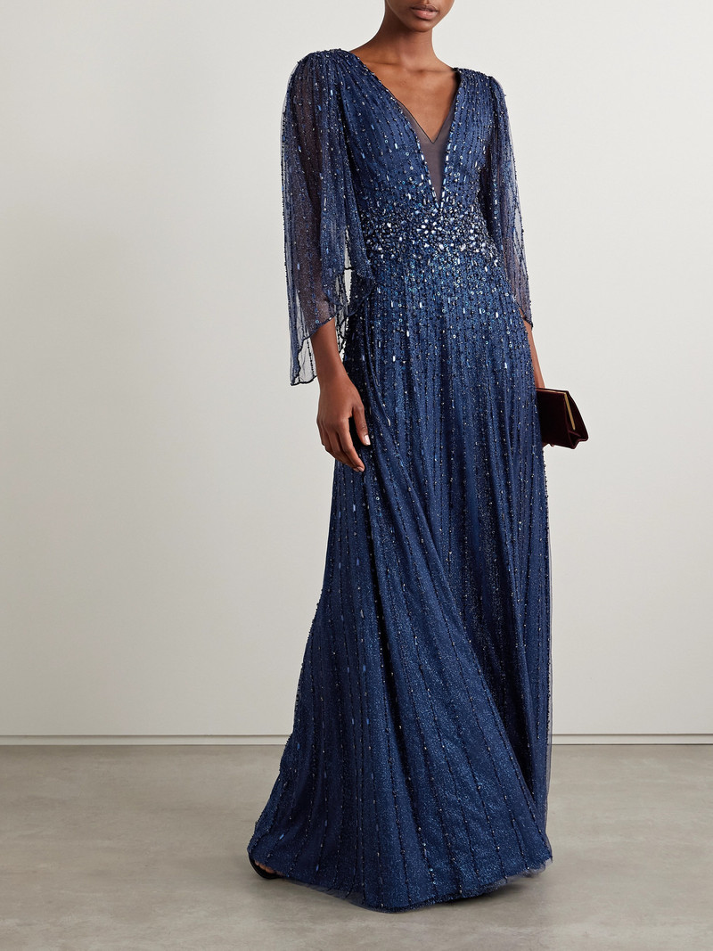 JENNY PACKHAM Crystal And Sequin-embellished Tulle Gown outlook