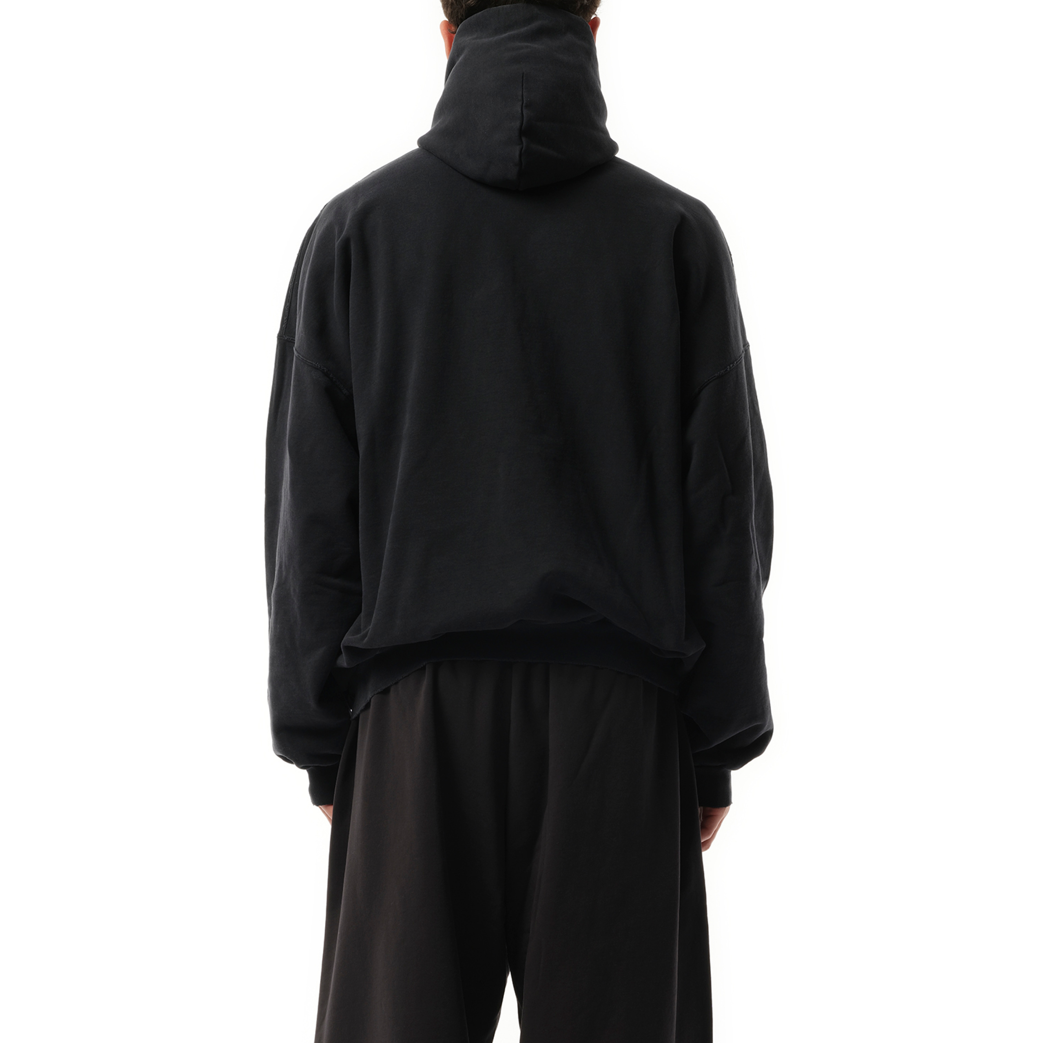 BALENCIAGA Liquified 3B Large Fit Hoodie in Washed Black