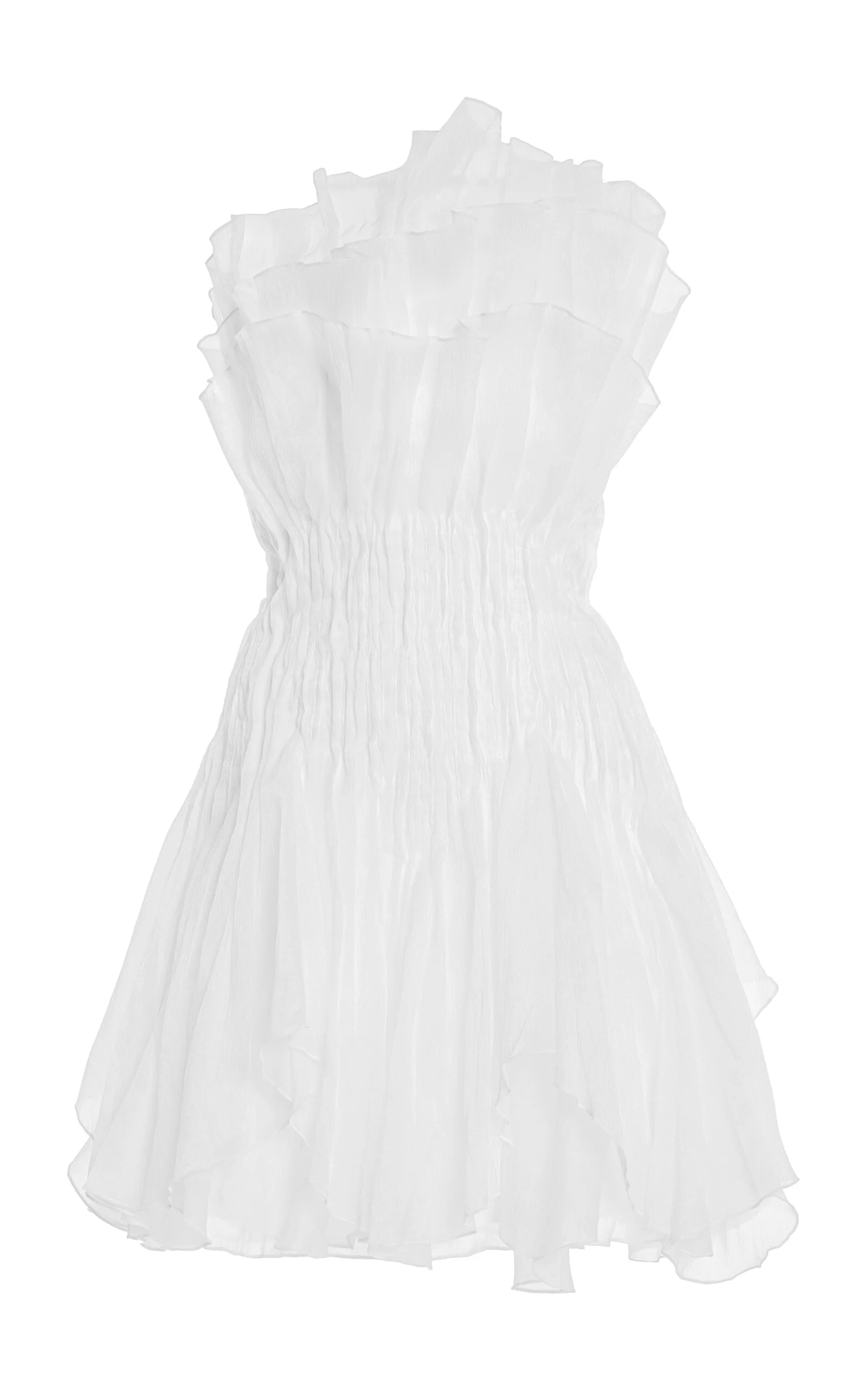 Nisha One-Shoulder Organza Mini Dress ivory - 1