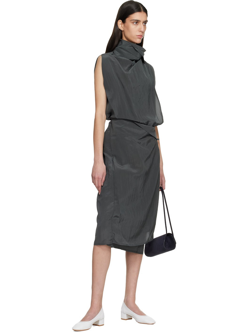 LE17SEPTEMBRE Black Celia Wrap Midi Dress outlook