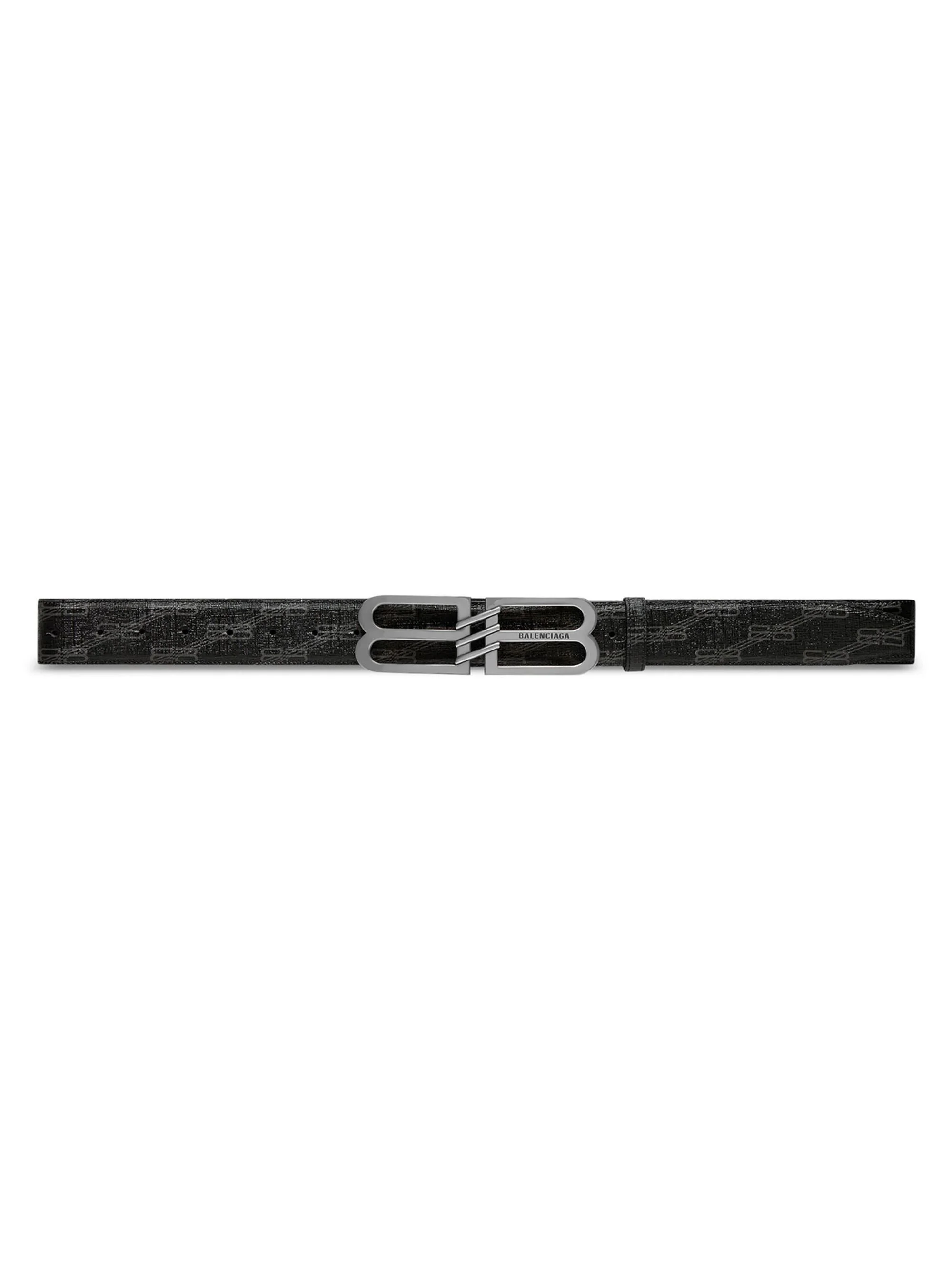Women's BB Signature Belt BB Monogram Coated Canvas - Black Grey - 1