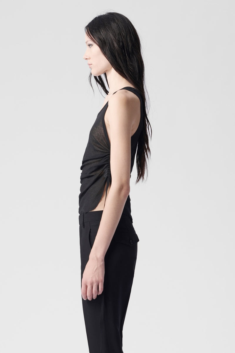 Ann Demeulemeester Mara Wrinkled Cropped Tank Top outlook