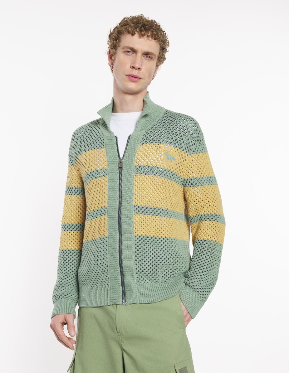 STRIPED MESH BLOUSON - 3