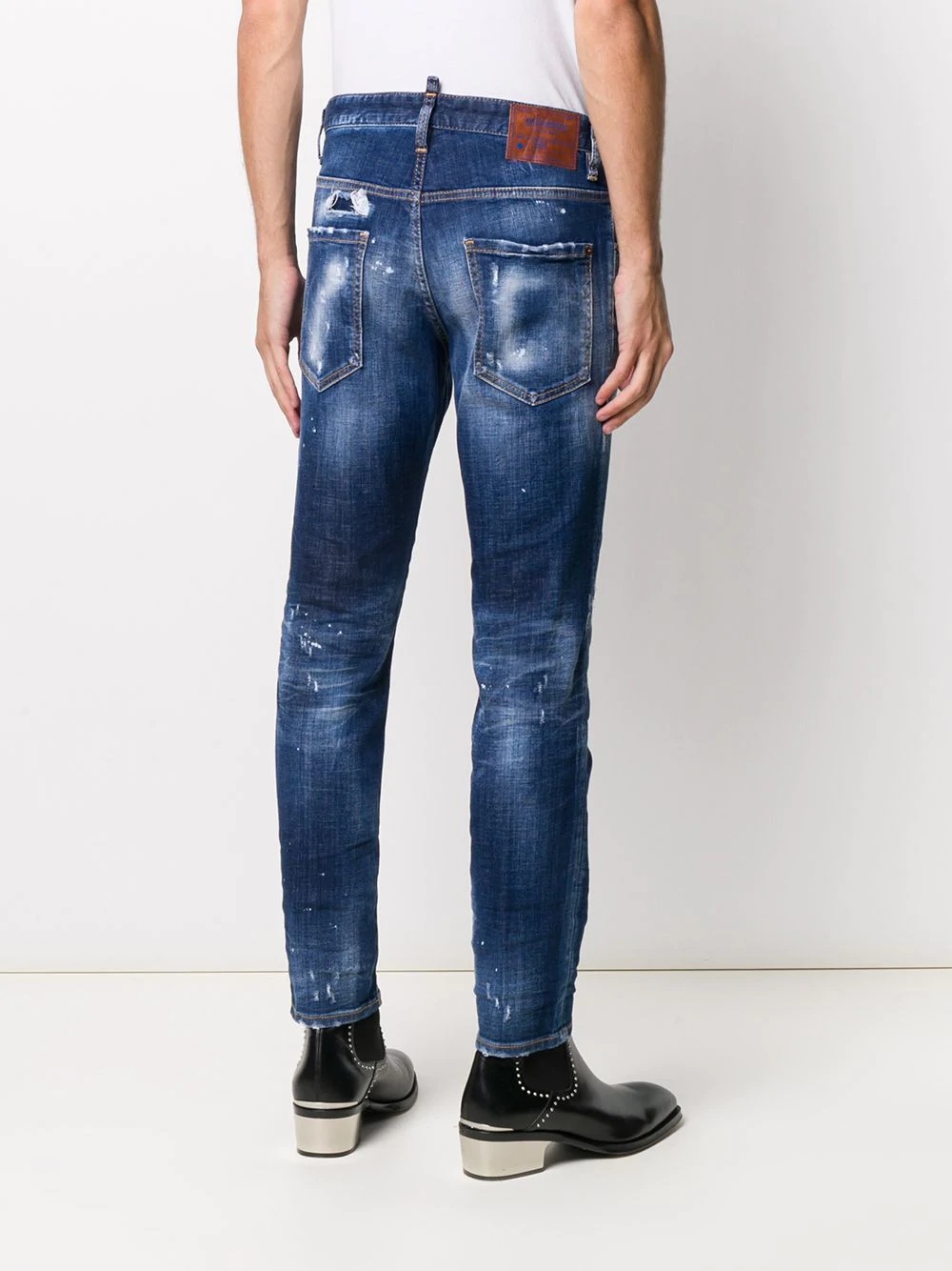 distressed slim-fit jeans - 4