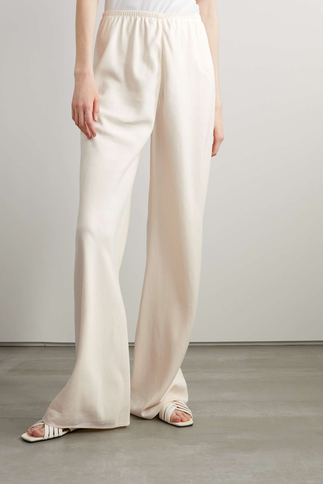 Gala silk and linen-blend wide-leg pants - 3