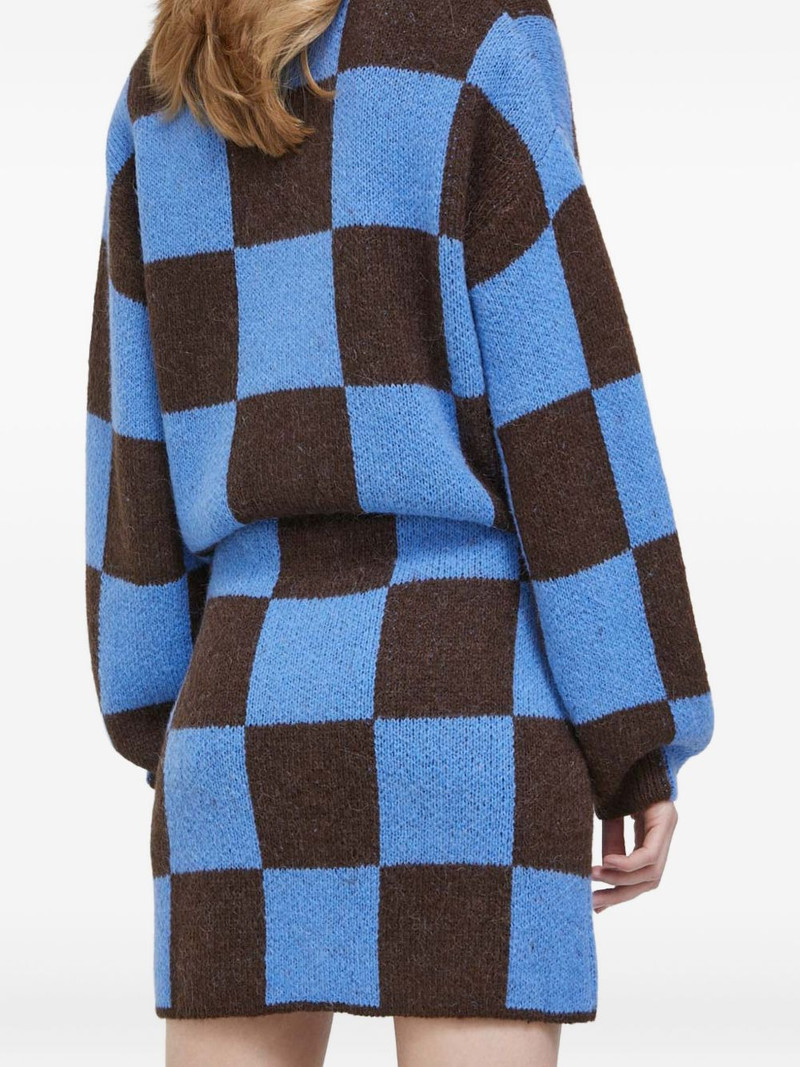 checkerboard button mini skirt 3