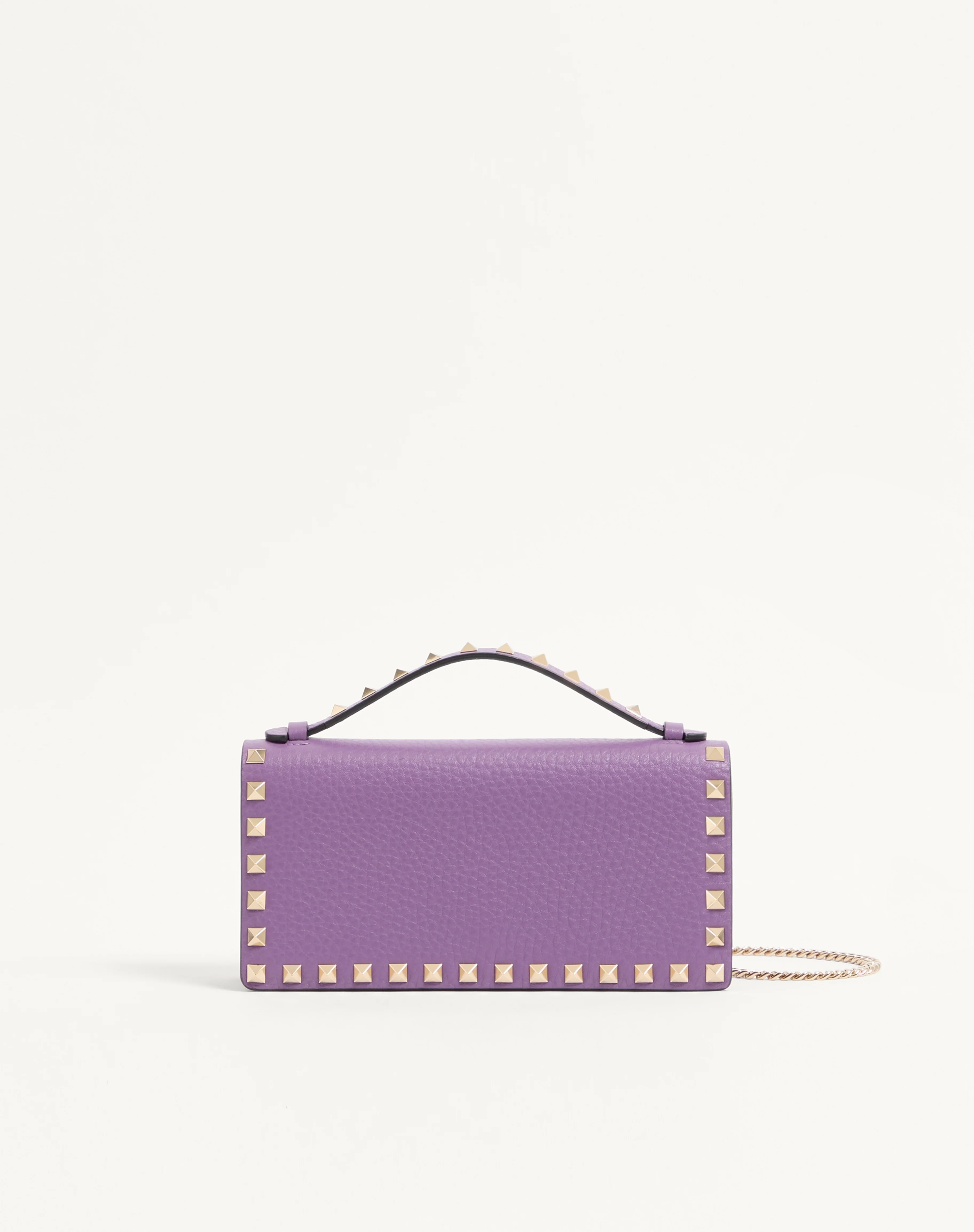 ROCKSTUD WALLET WITH CHAIN IN GRAINY CALFSKIN - 1