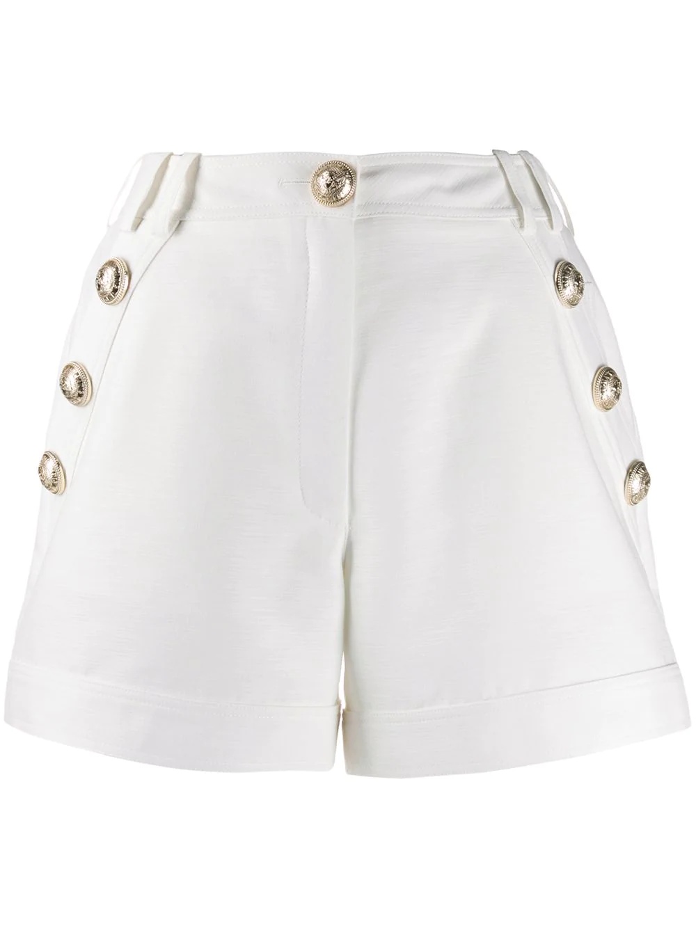 button-embellished tailored shorts - 1