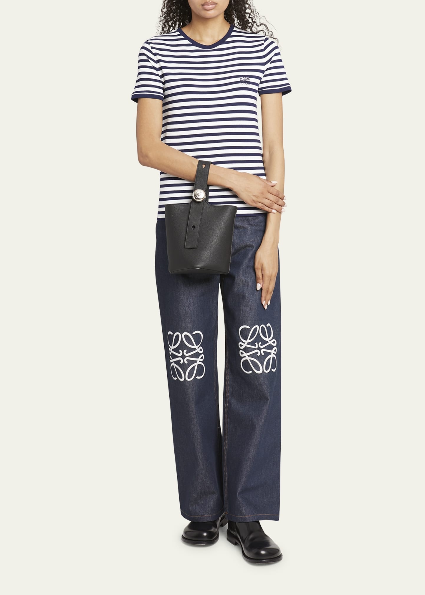 Mini Pebbled Leather Bucket Bag - 6