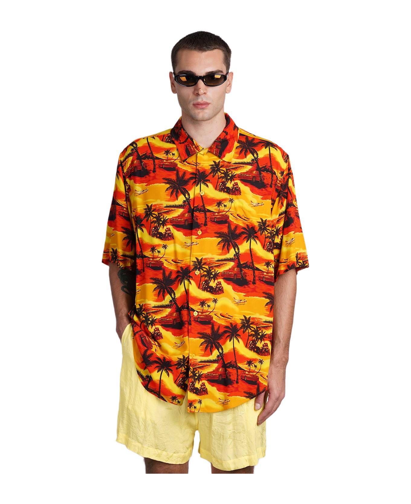 Shirt In Orange Viscose - 1
