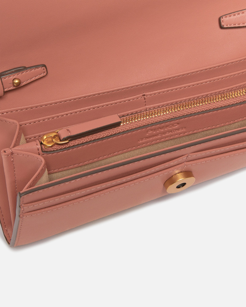 LEATHER PURSE WITH STRAP AND LOVE BIRDS LOGO 3