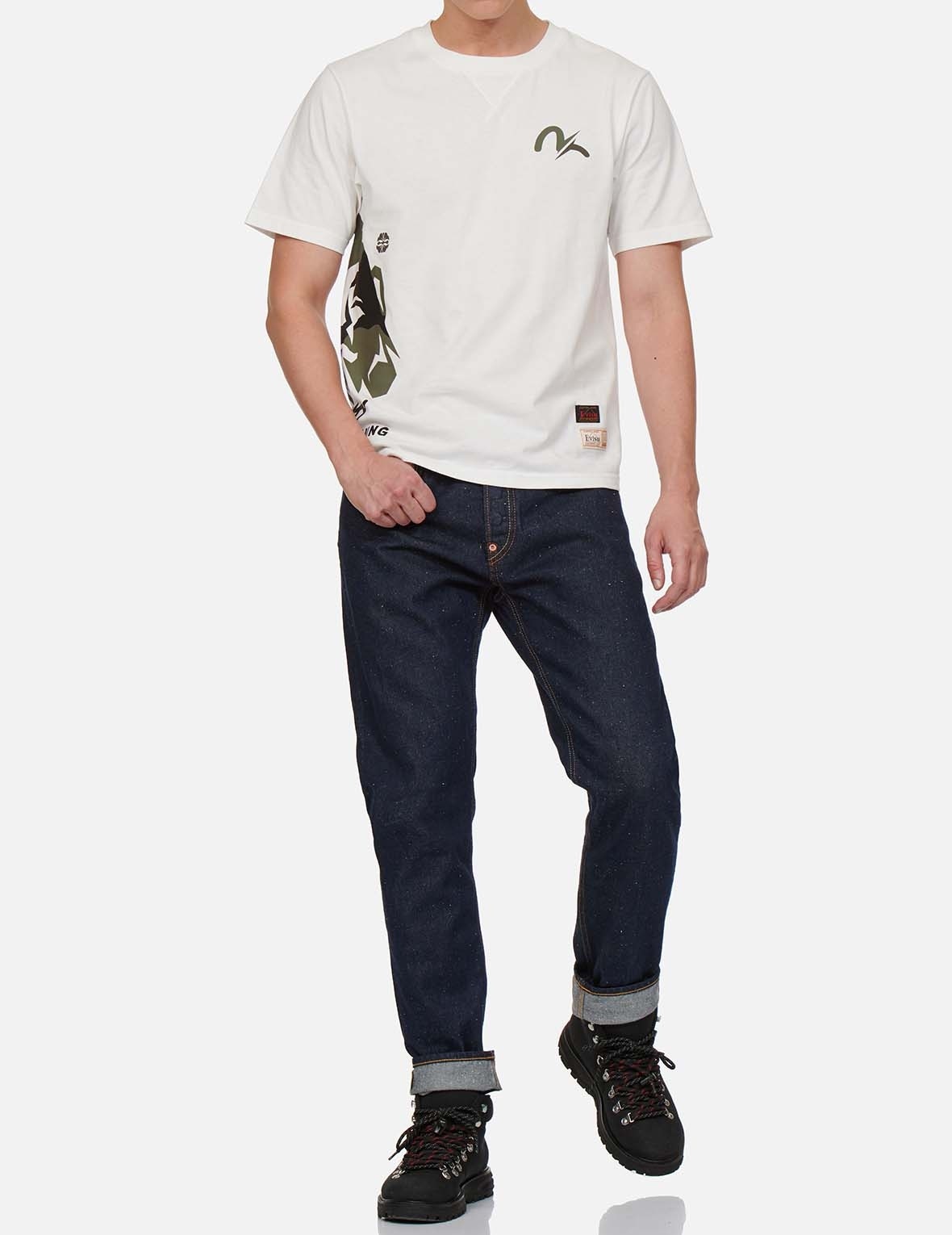 LASER-PRINT BRUSHSTROKE DAICOCK CARROT FIT JEANS #2017 - 5