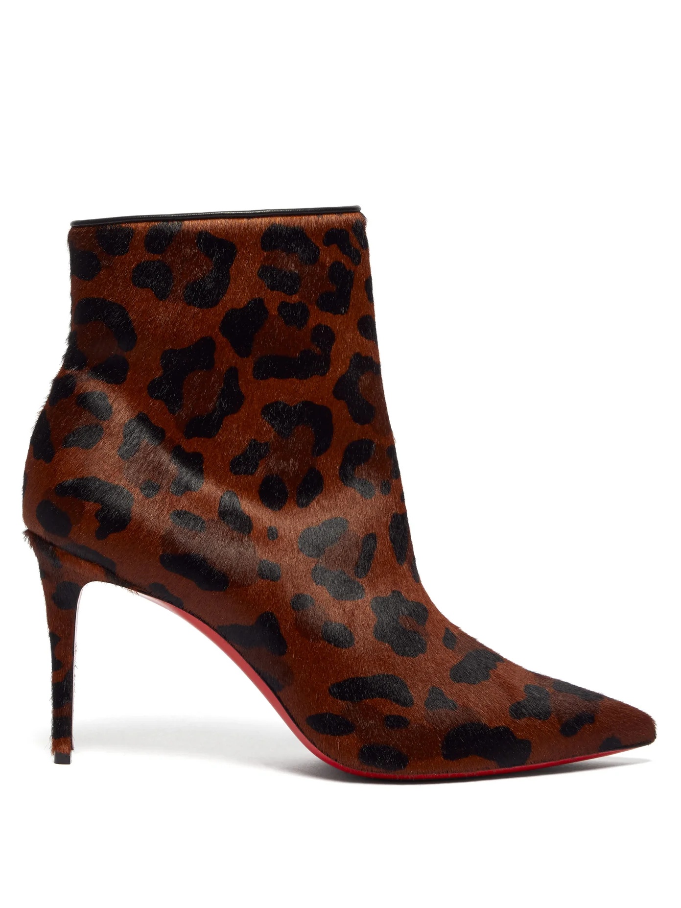 So Kate 85 leopard-print calf-hair leather boots - 1