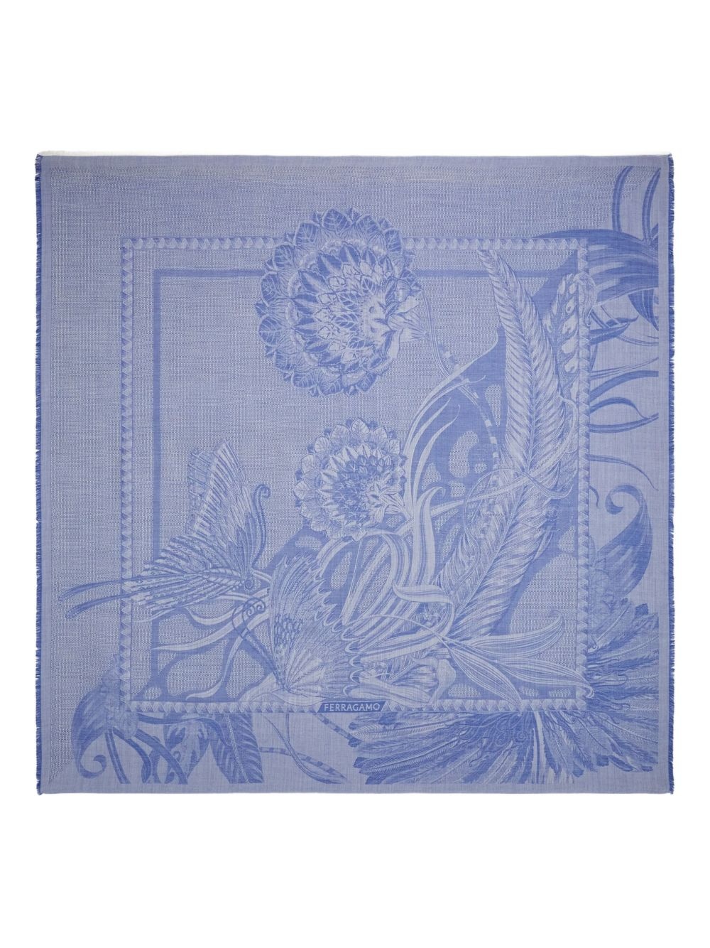 floral-jacquard scarf - 1