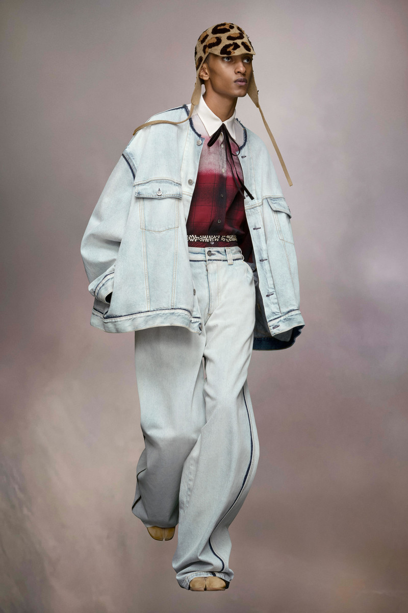 Maison Margiela Collarless denim jacket outlook