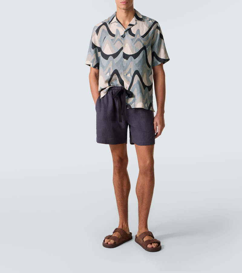 FRESCOBOL CARIOCA Roberto printed linen bowling shirt outlook