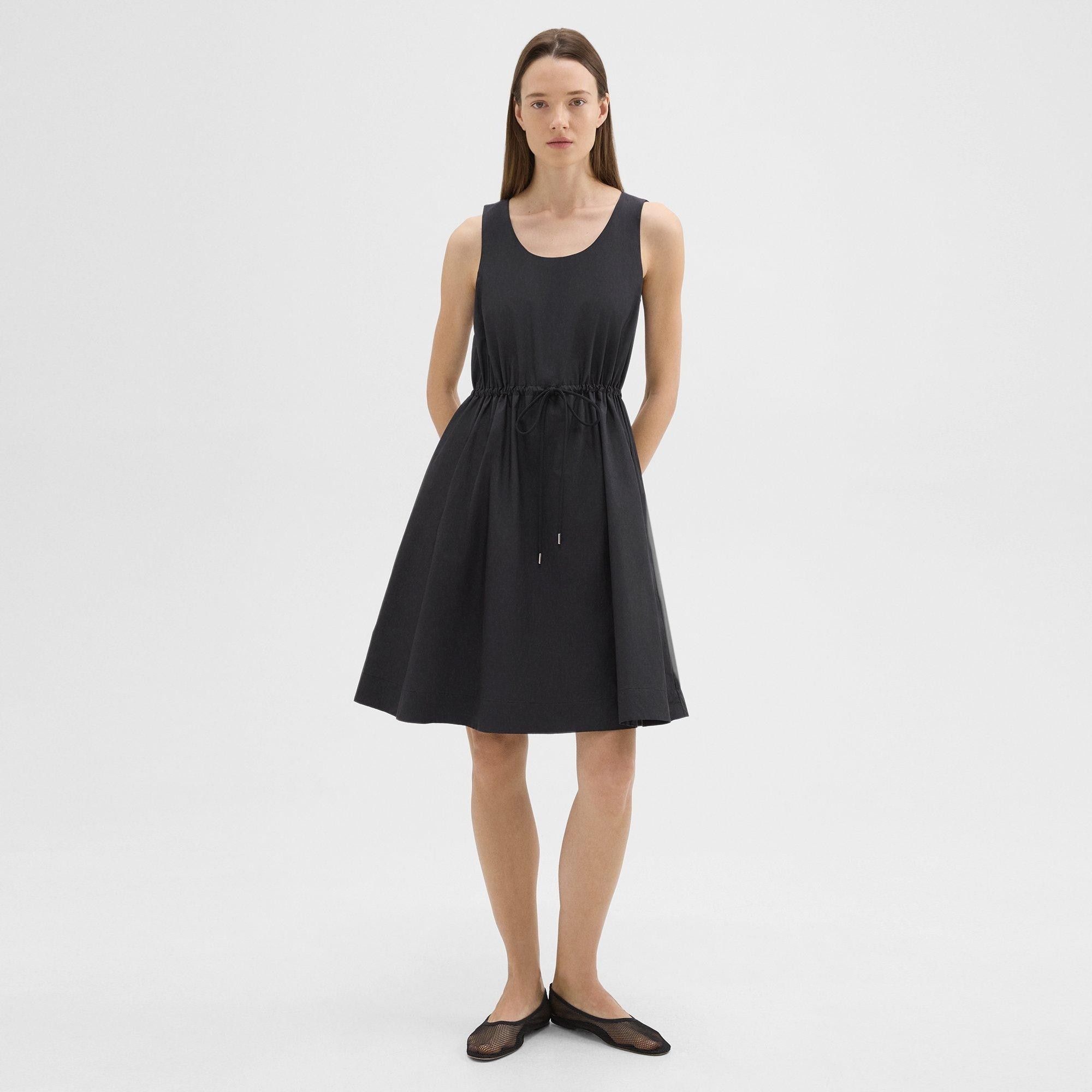 Sleeveless Drawstring Dress in Cotton-Blend - 2