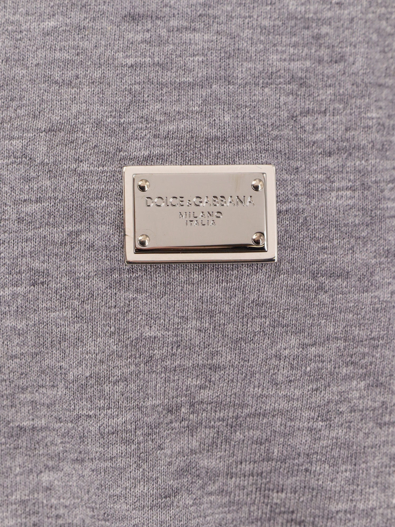 Dolce & Gabbana Men Cotton T-Shirt With Metal Logo Detail - 4