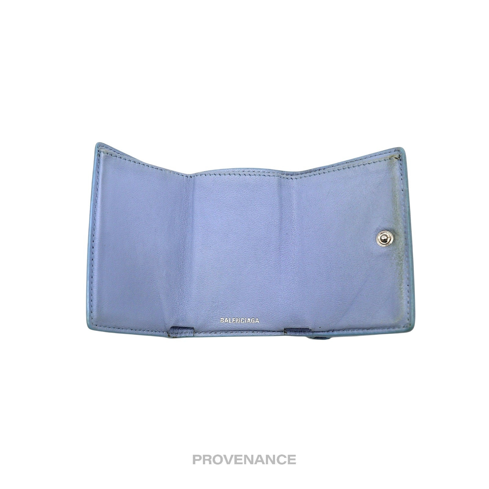 Balenciaga Papier Mini Card Wallet - Clouds Blue Leather - 4
