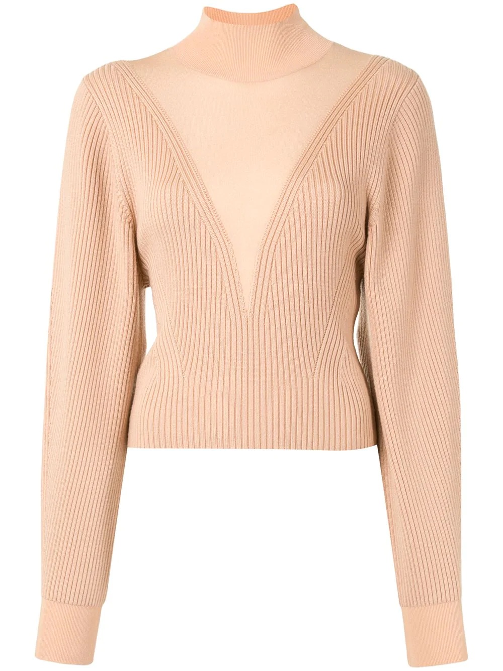 hosiery ribbed knit jumper - 1