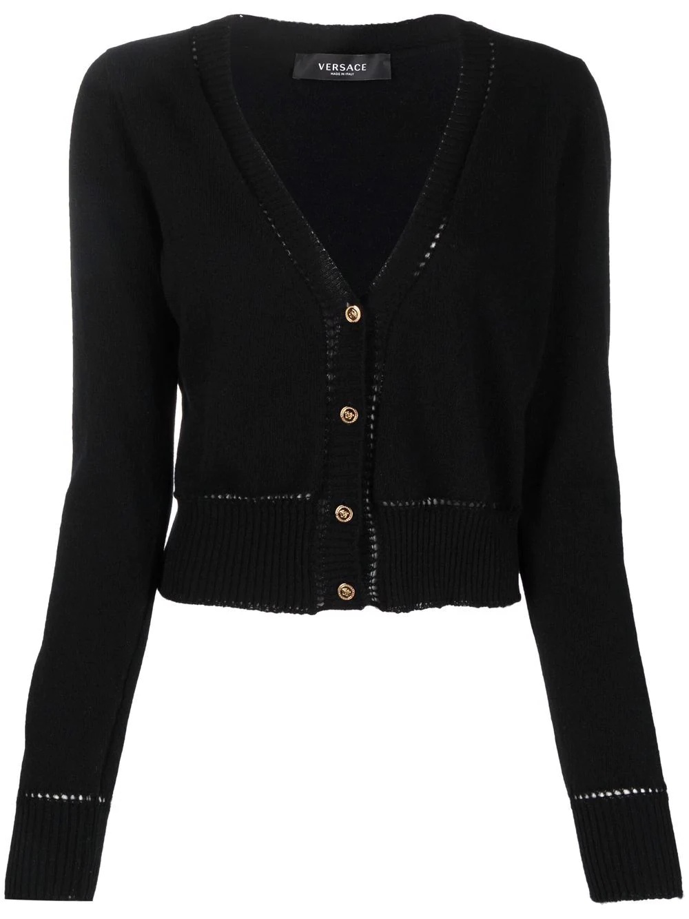 logo-button V-neck cardigan - 1