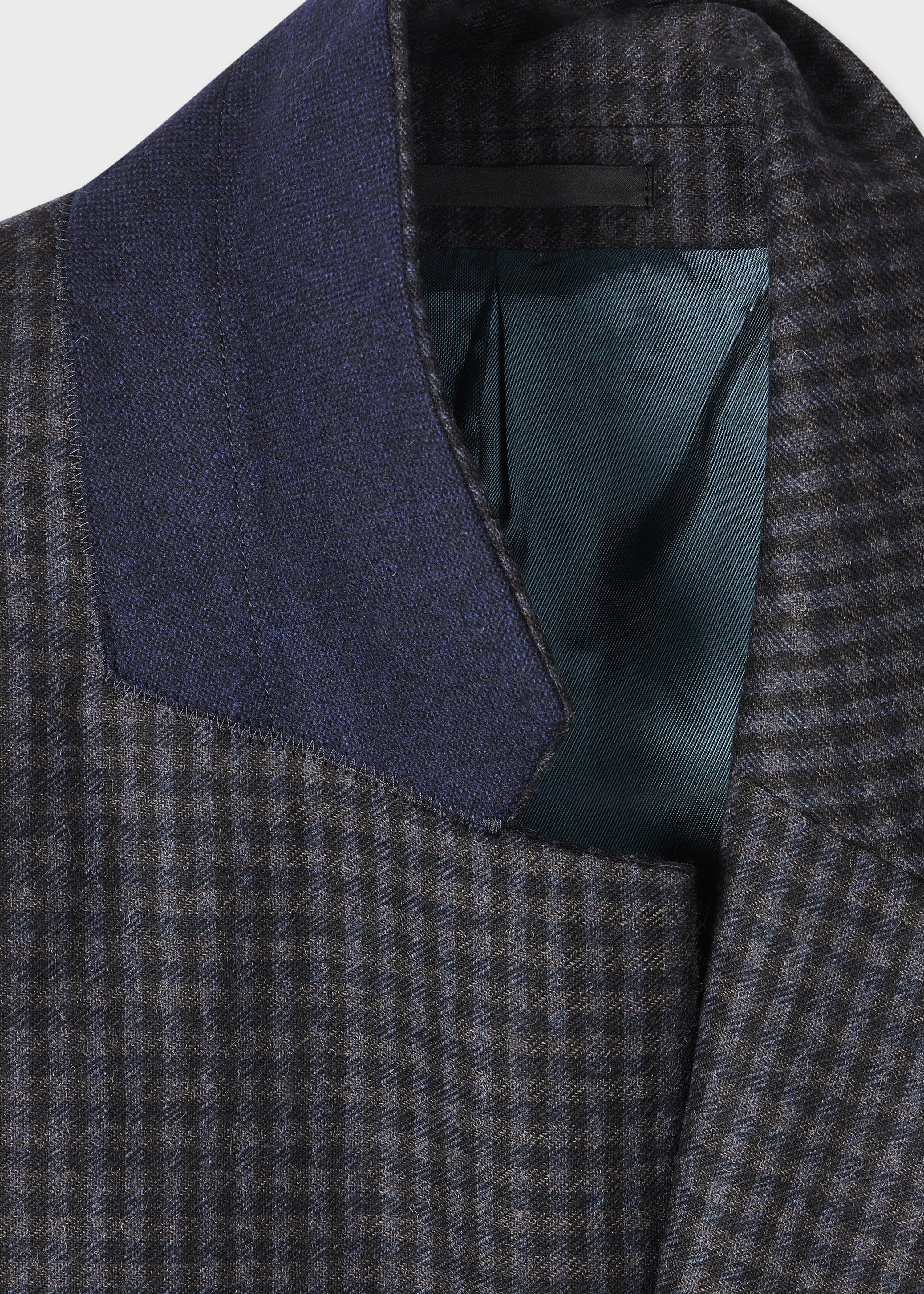 Navy Check Wool Buggy-Lined Blazer - 2