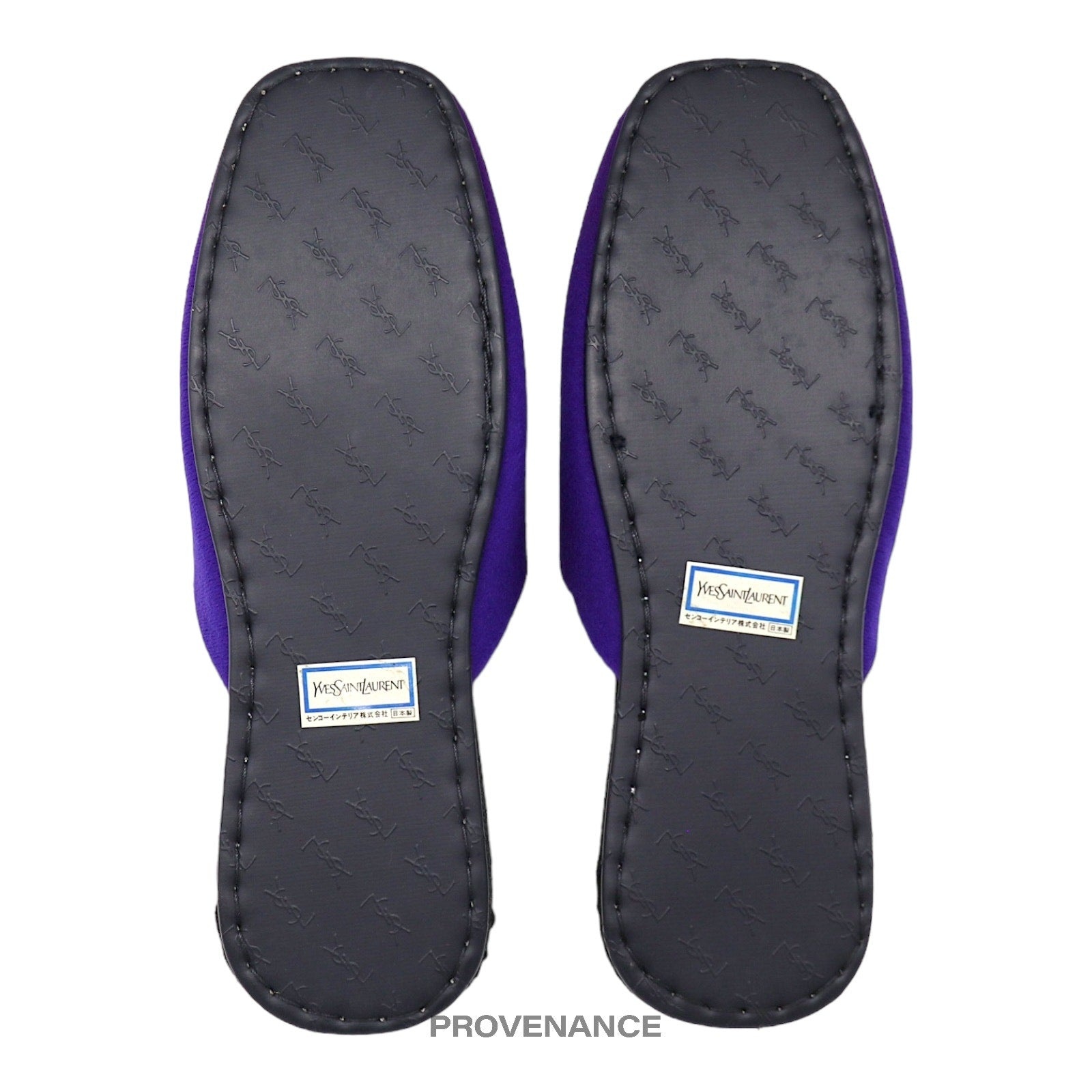 Yves Saint Laurent YSL Logo Slipper - Purple Velour - 8
