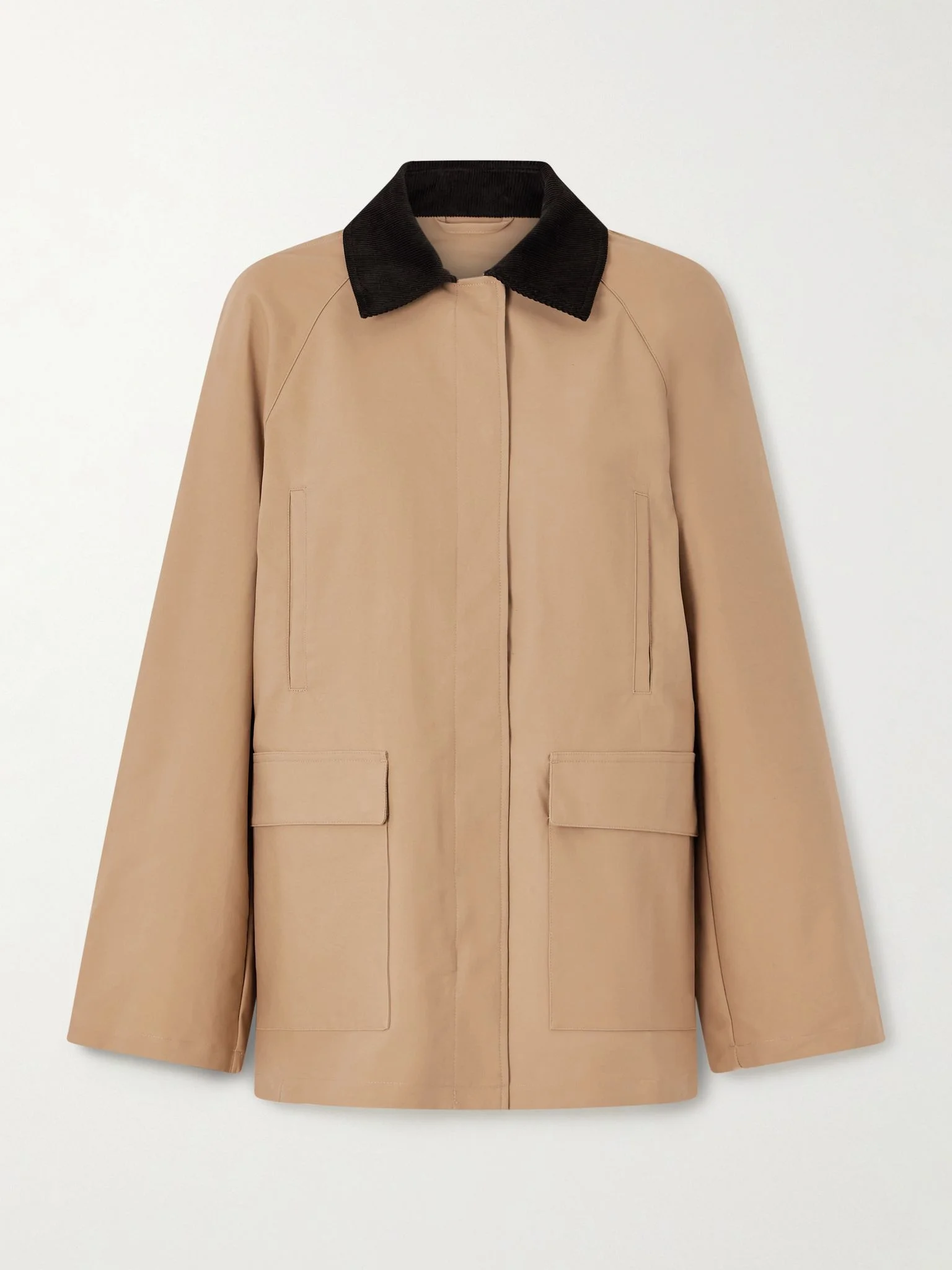Summer Country corduroy-trimmed coated-canvas jacket Camel - 1