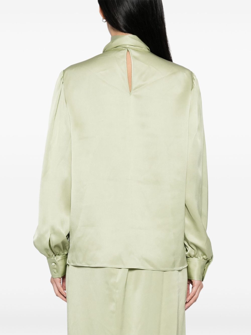 satin bow-detail blouse - 4