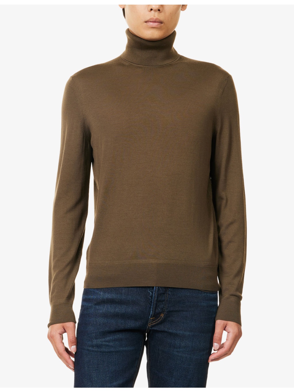 Roll Neck Slim-Fit Wool Top - 3