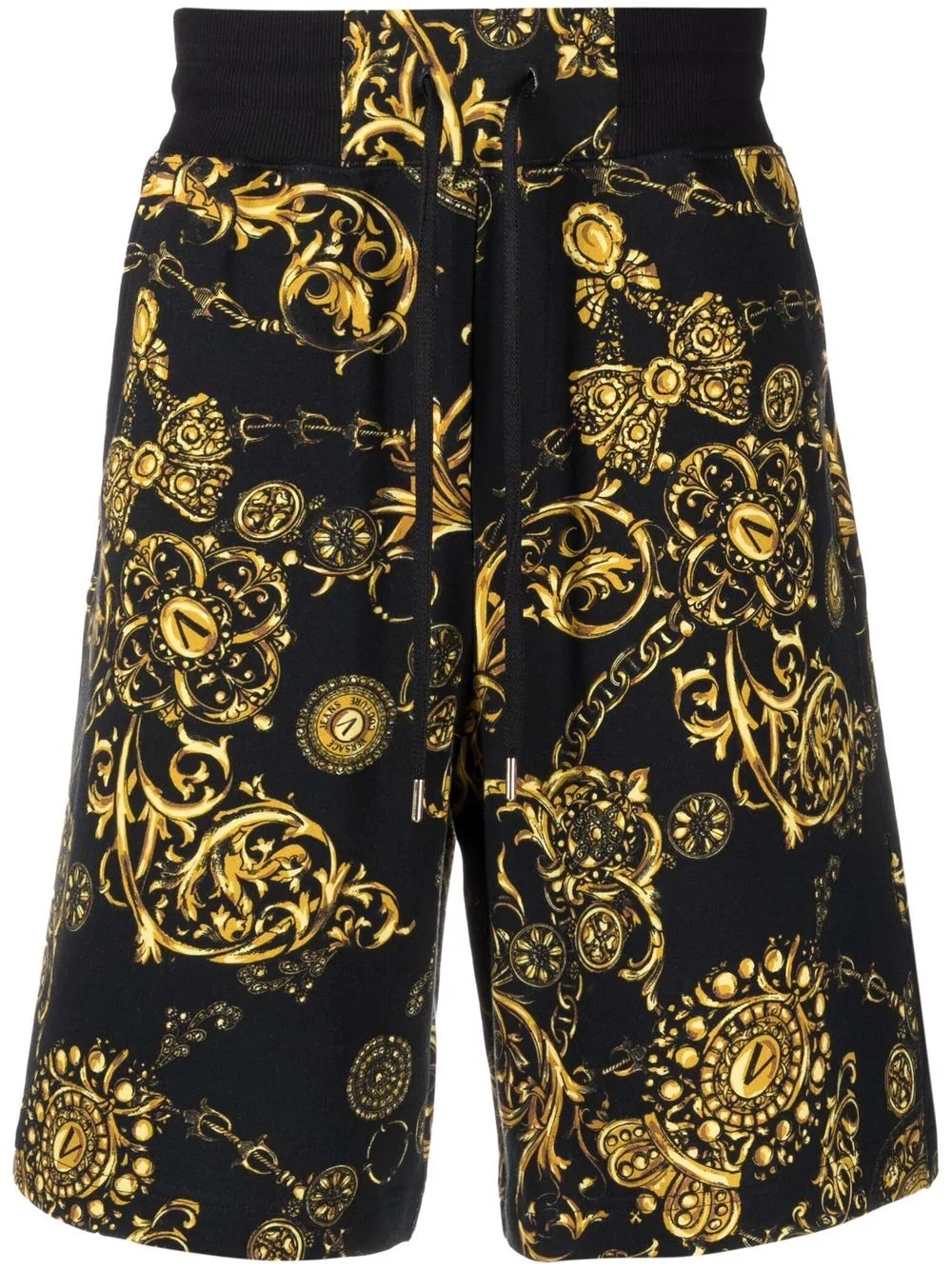 baroque-print track shorts - 1