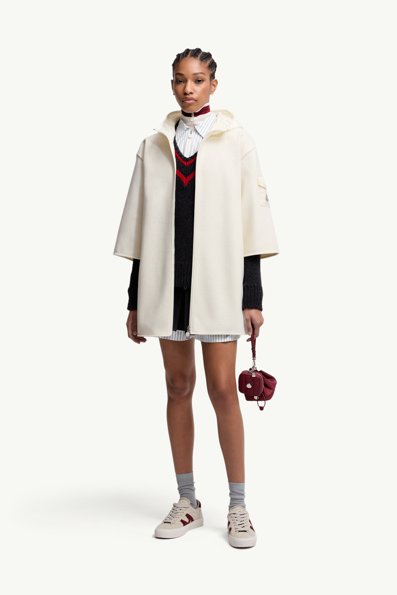 Wool Hooded Zip-Up Cape 1
