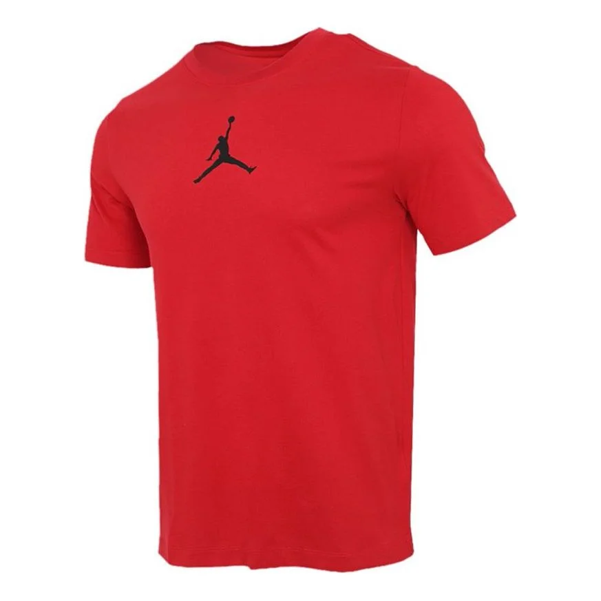 Air Jordan Jumpman Logo Printing Sports Quick Dry Round Neck Short Sleeve Red CW5191-687 - 1