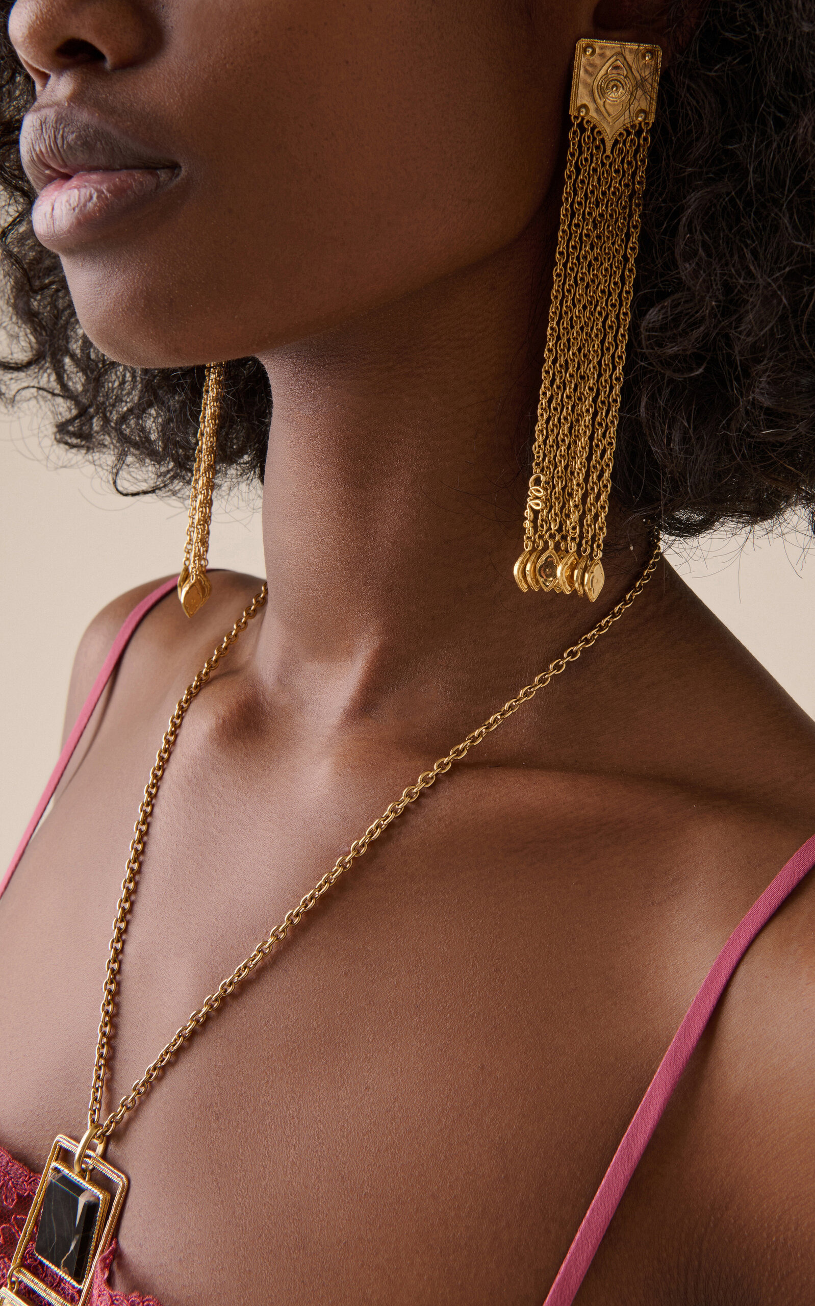 Chain-Fringed Gold-Tone Earrings gold - 3