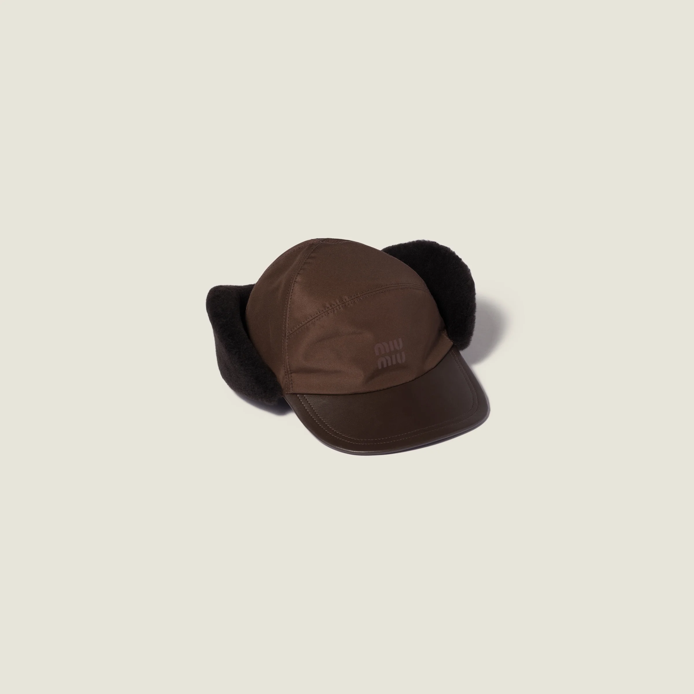 Technical fabric and shearling cap - 1