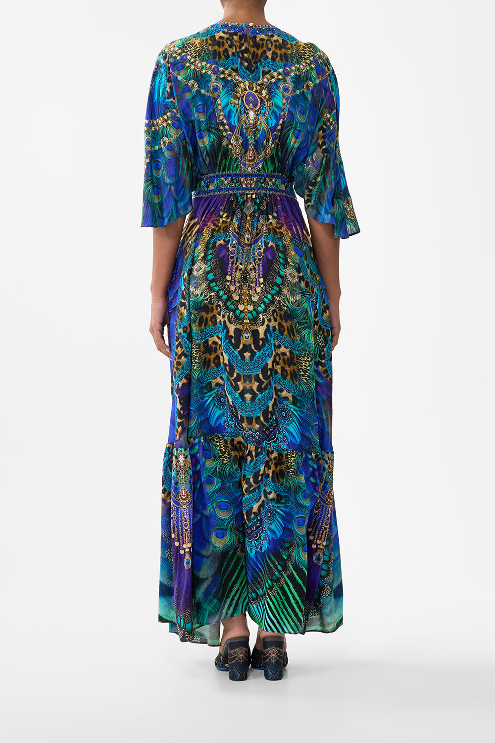 WAISTED DRESS WITH HEM RUFFLE - 3
