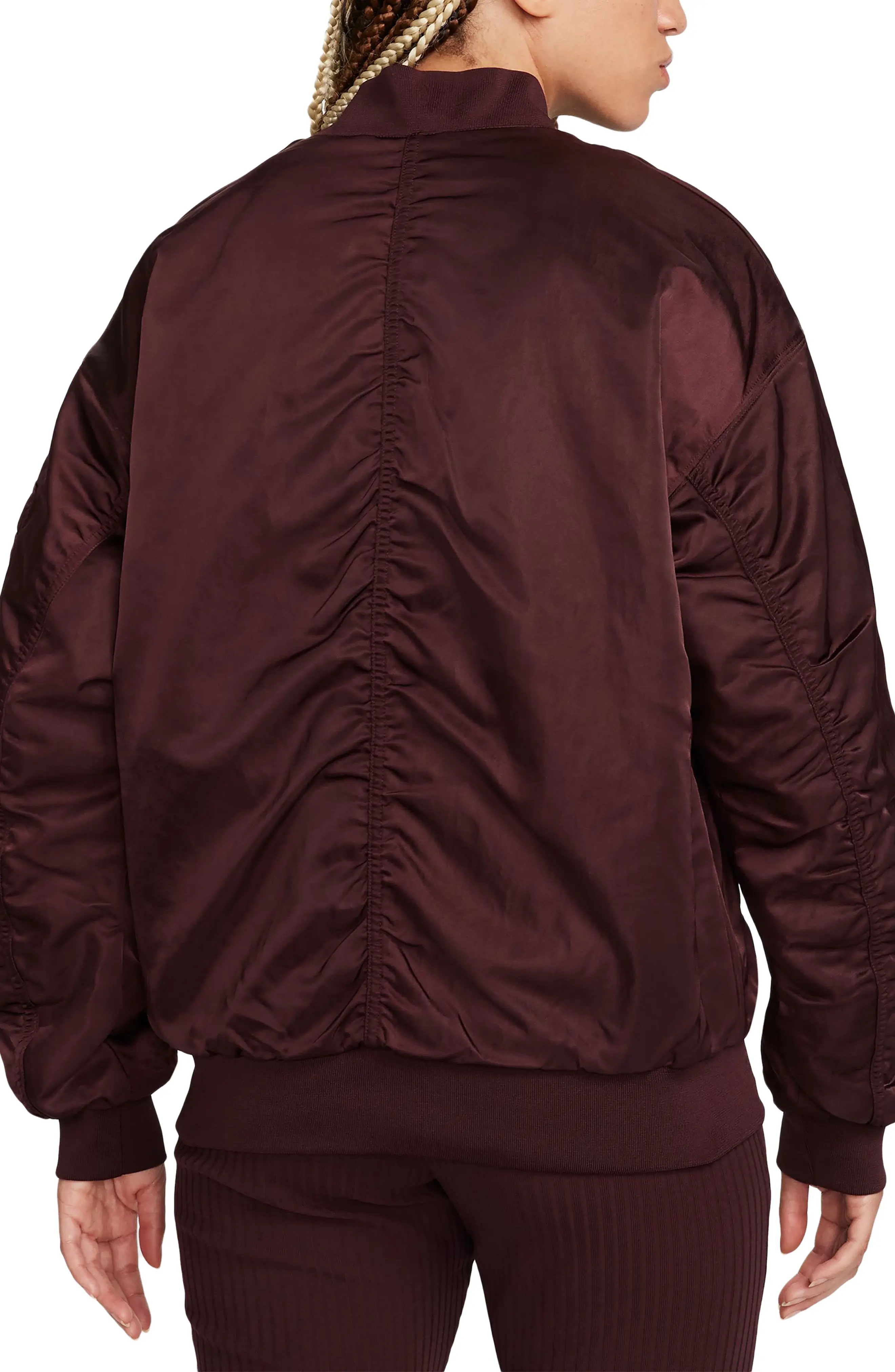 Sportswear Reversible Bomber Jacket in Burgundy Crush/Cedar - 8