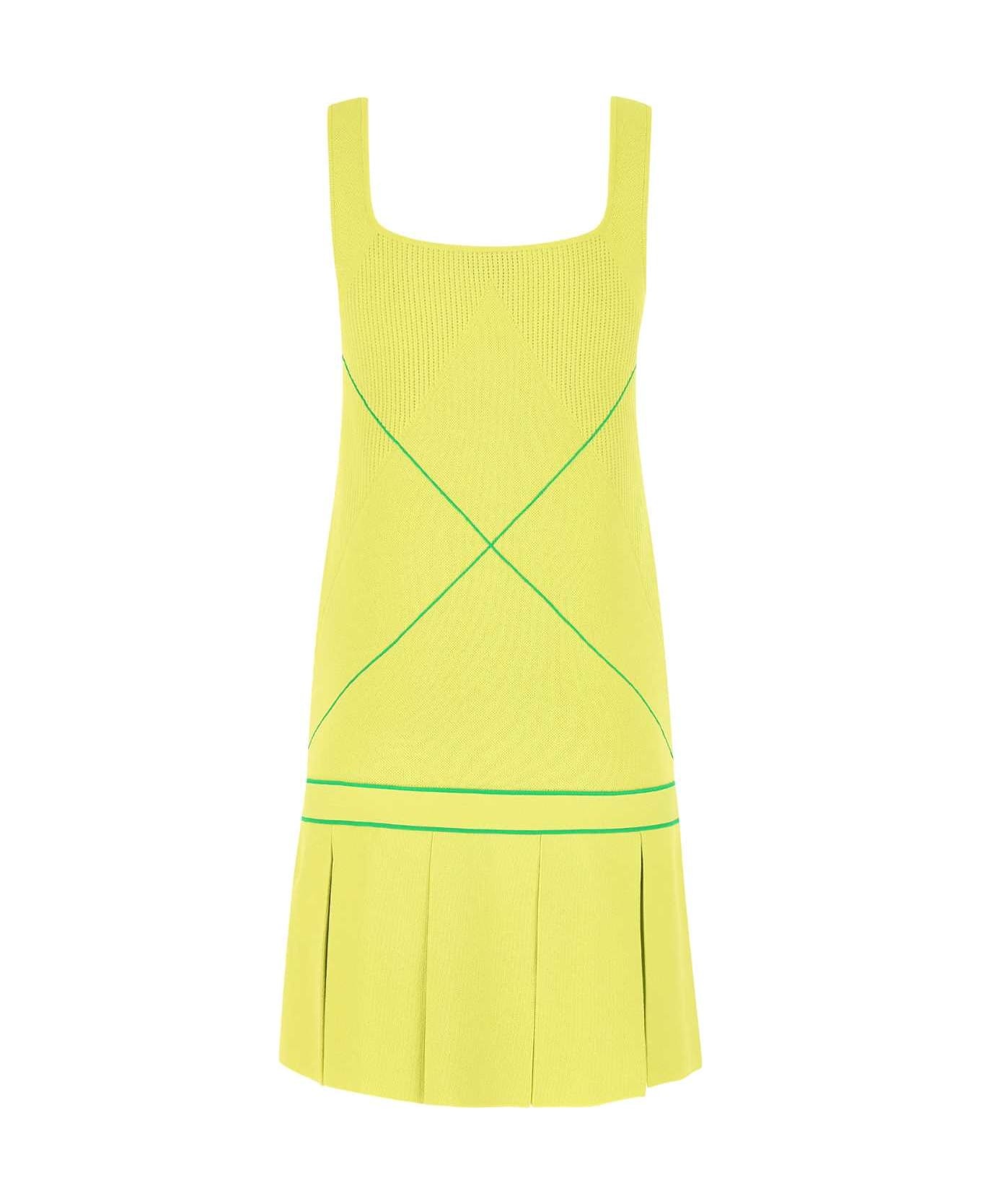 Acid Green Viscose Blend Dress - 2