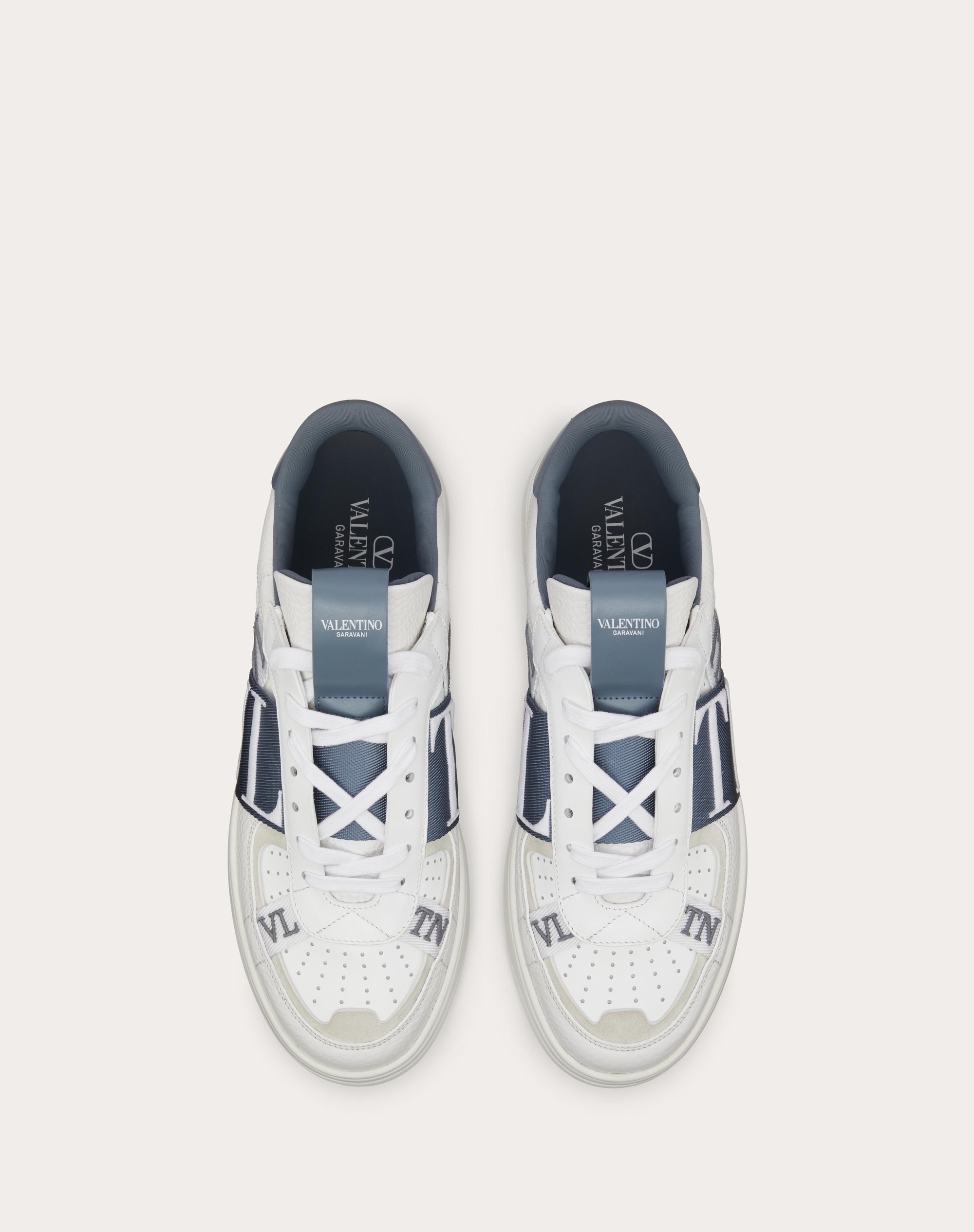 VL7N LOW-TOP CALFSKIN AND FABRIC SNEAKER WITH BANDS - 4
