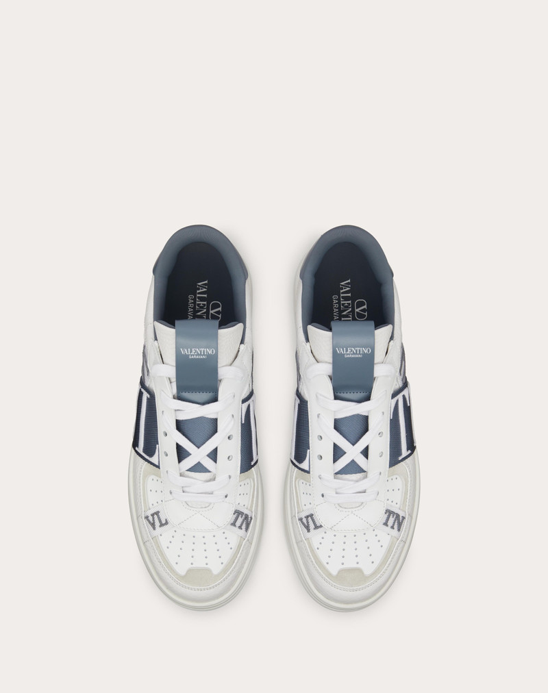 VL7N LOW-TOP CALFSKIN AND FABRIC SNEAKER WITH BANDS 4