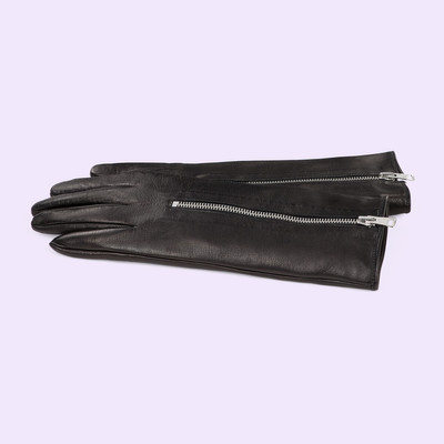 GUCCI Leather gloves with zip outlook