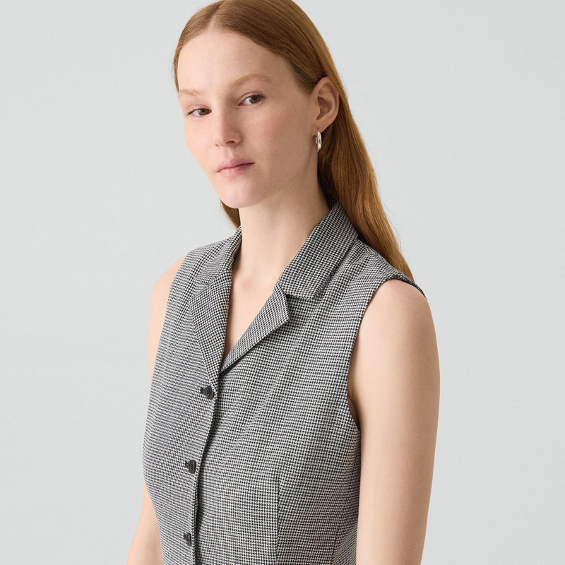 Sleeveless Shirt Dress in Wool-Blend Twist 5